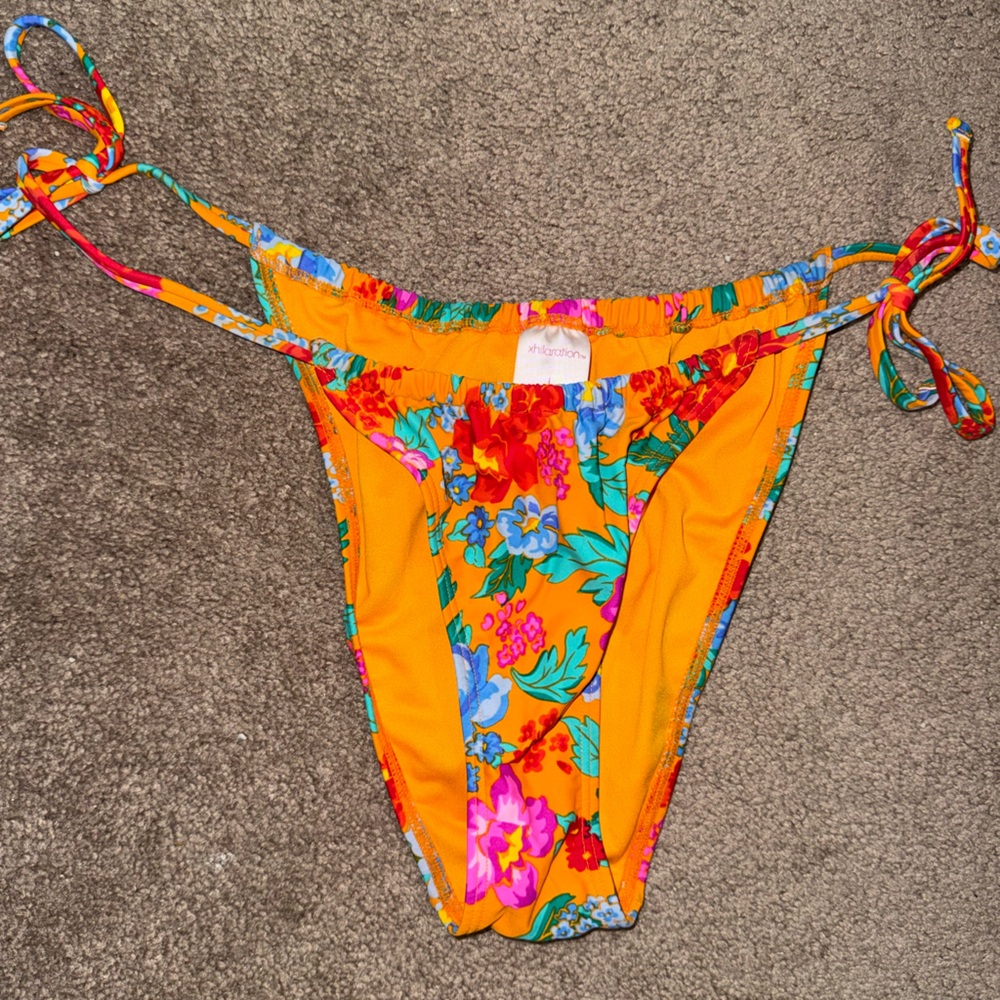Xhilaration Vibrant Orange and Multicolor Swimsuit Bottom